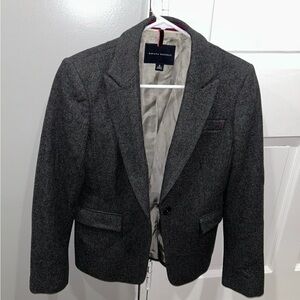 Banana Republic Wool Blend Blazer Jacket SZ 6 Gray One-Button Professional Coat